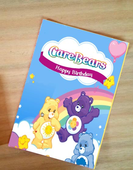 Care Bear Coloring book and crayon box  personalized