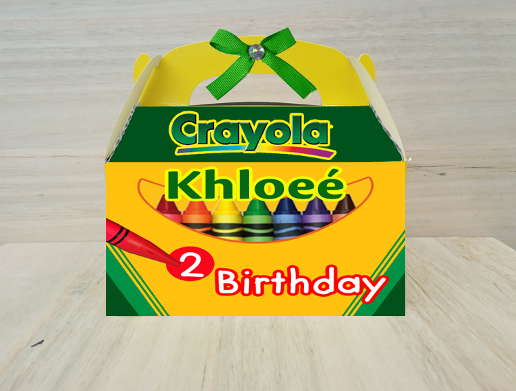 Crayola Candy Favor Box,personalizado, name and age