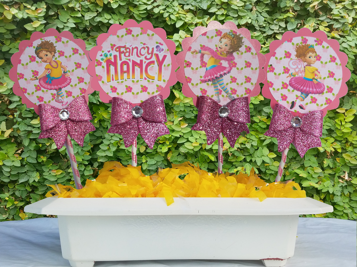 Fancy Nancy cup cake toppers