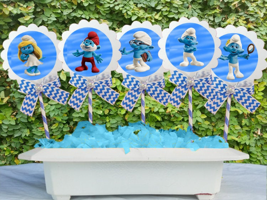 Smurf Cupcake Toppers