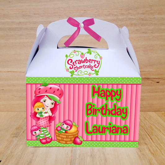 Strawberry Shortcake Personalized Candy Favor box front box, desing, custom, color box birthday party Inactivo